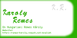 karoly remes business card